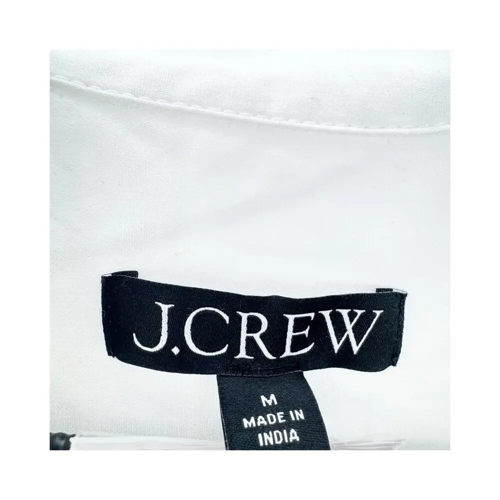 J. Crew Women's Étienne Cropped Button-Up Shirt Cotton Poplin White Size M NWT